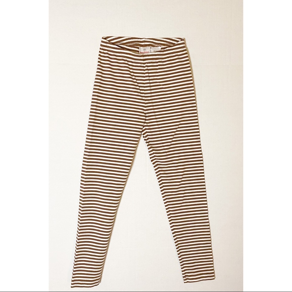 Hanna Andersson size 130 brown striped leggings